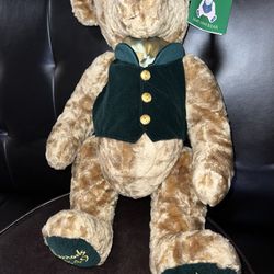 Harrods 19" Teddy Bear 150th Anniversary Golden Plush Jointed 1(contact info removed)
