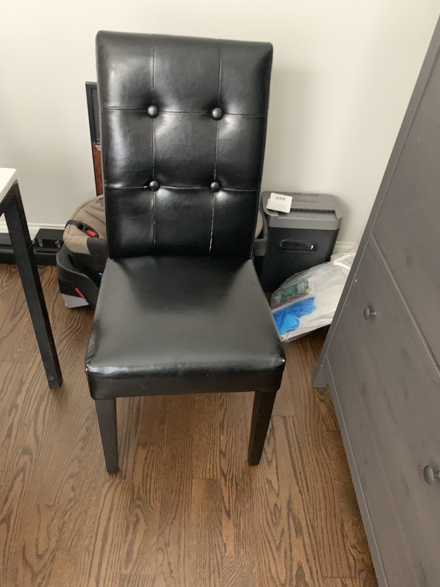 Bonded Black Leather Dining Chairs