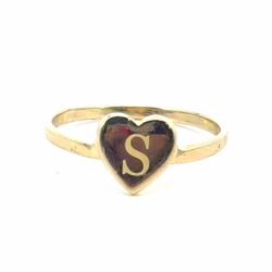 Woman’s Ladies 10k Yellow Gold Initial S in a Heart Ring Size 7 GP3134921