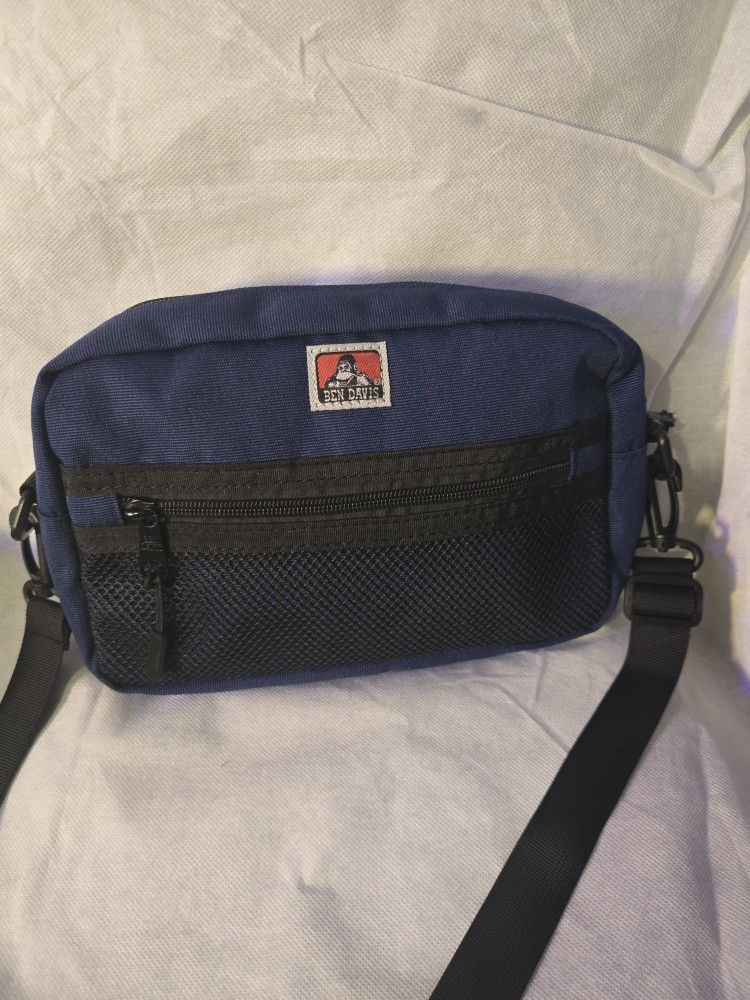 Blue and Black BEN DAVIS CROSSBODY Bag with Adjustable Straps
