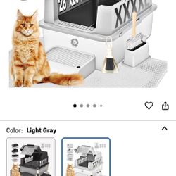 XXXXL Jumbo Stainless Steel Litter Box with Lid for Maine Coon & Big Cats (Poway)