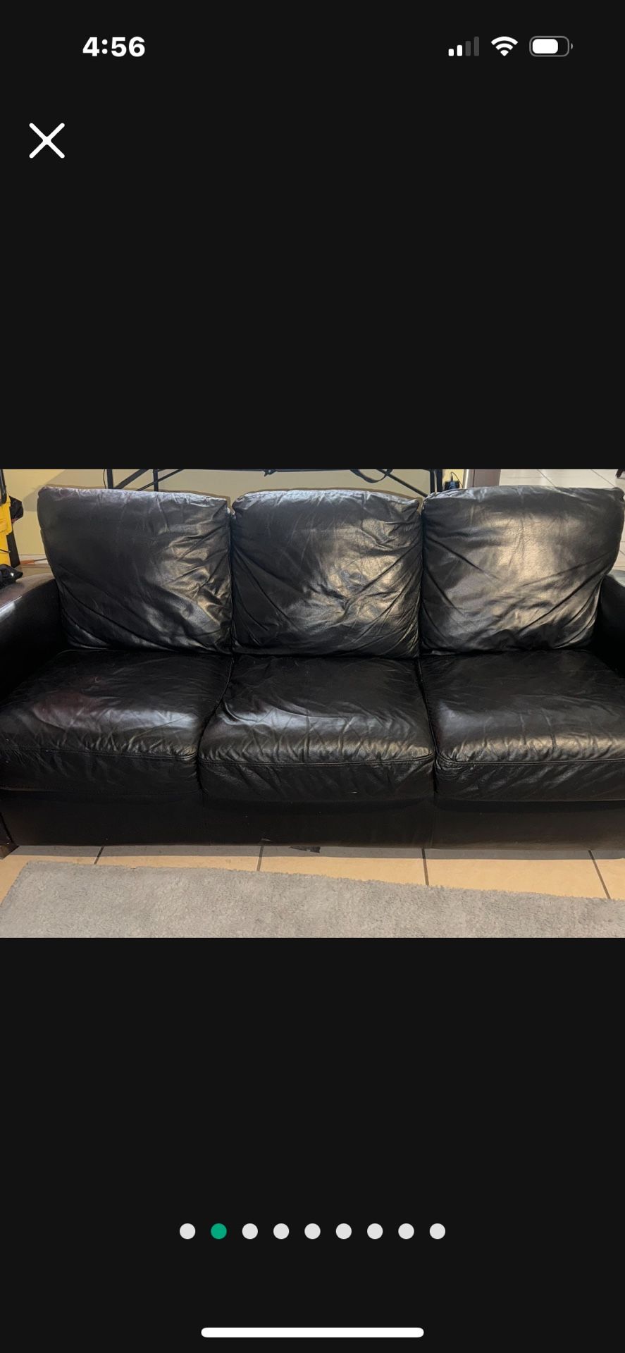 Black Leather Couches 2pc