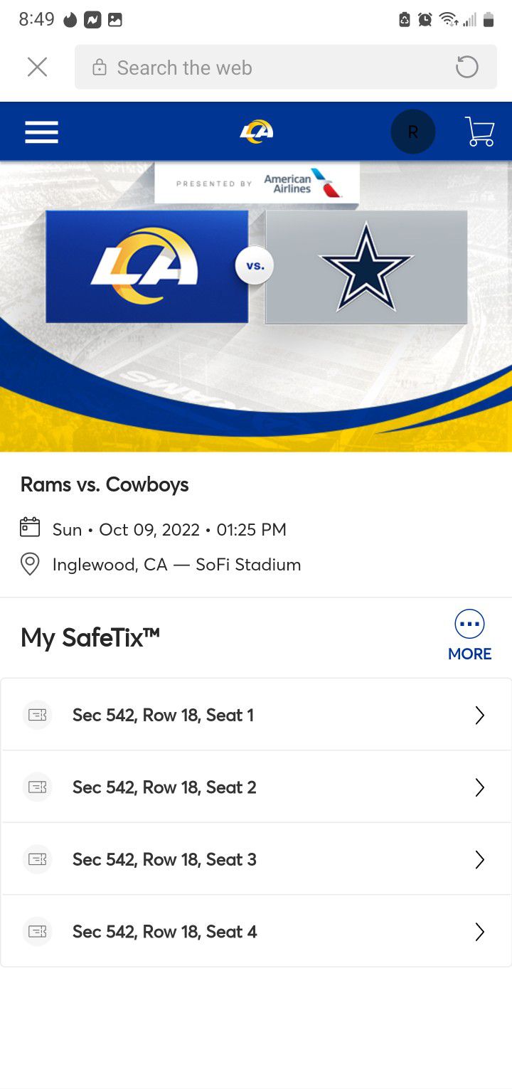 Rams/Cowboy Tickets