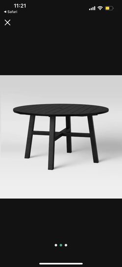 Blackened Wood 54" 4 -Person Round Patio Dining Table - Smith & Hawken Chairs not included