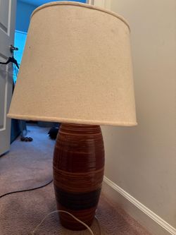 Ceramic Ribbed Table Lamp with Shade