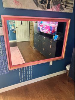 Large solid wood frame mirror