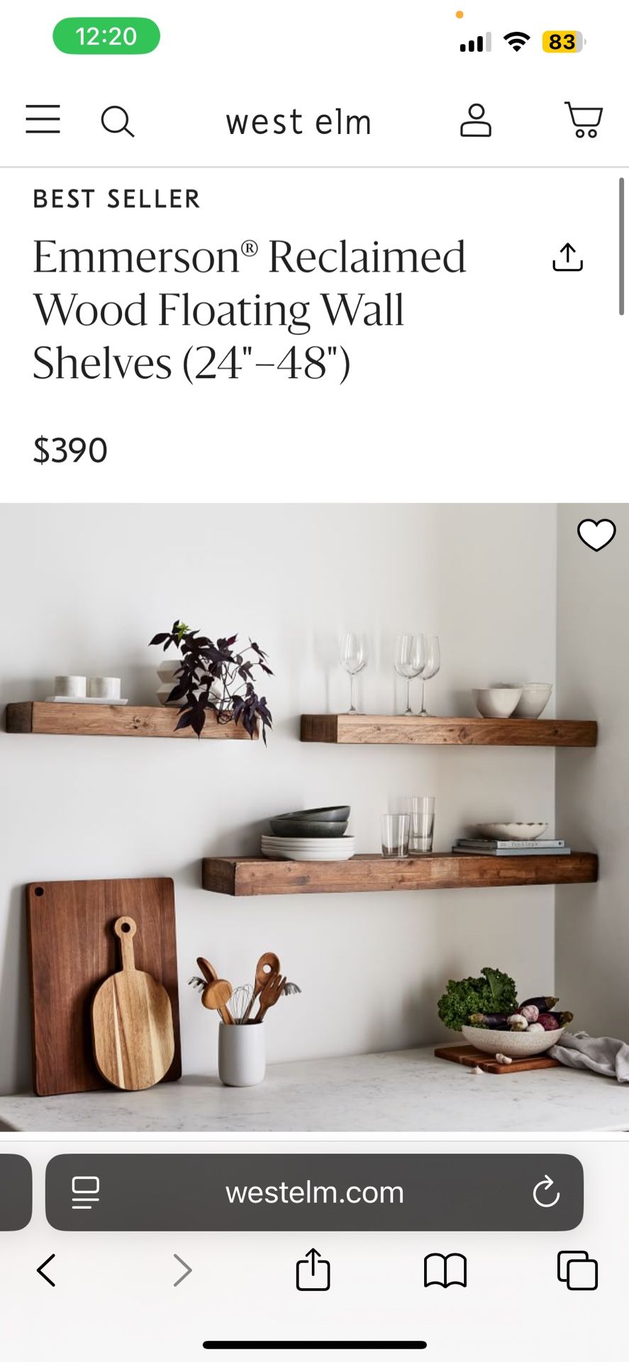 West Elm Large Wood Shelving