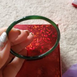 Thin Green Jade Bracelet 