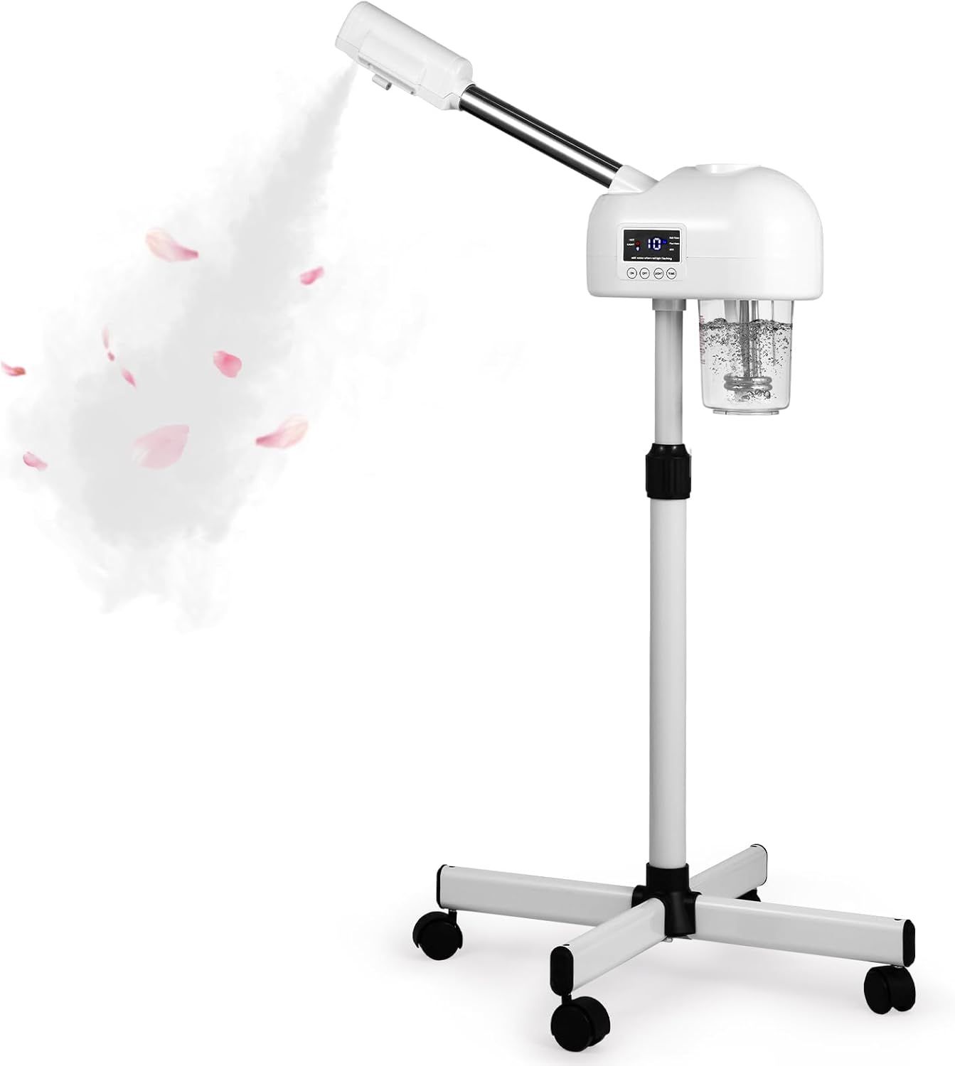 Professional Facial Steamer for Estheticians, Hot Mist & Timer Function, Vaporizador Facial Profesional Steamer On Wheels for Home Use & Spa Salon Ski
