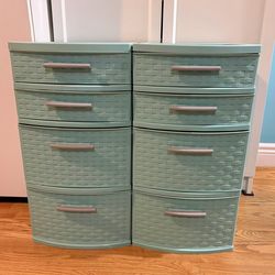 Blue Sterilite 4 Drawer Plastic Weave Storage Tower - 2 available