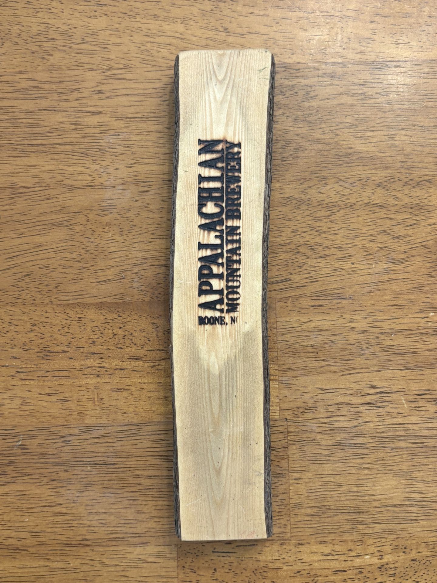 🌲 Appalachian Mountain Brewery Tap Handle – Real Wood Bark – Boone NC Craft Beer 🍺