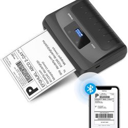 POLONO A400 Bluetooth Thermal Label Printer, 4x6 Label Printer for Shipping Packages Small Business, Bluetooth Shipping Label Printer
