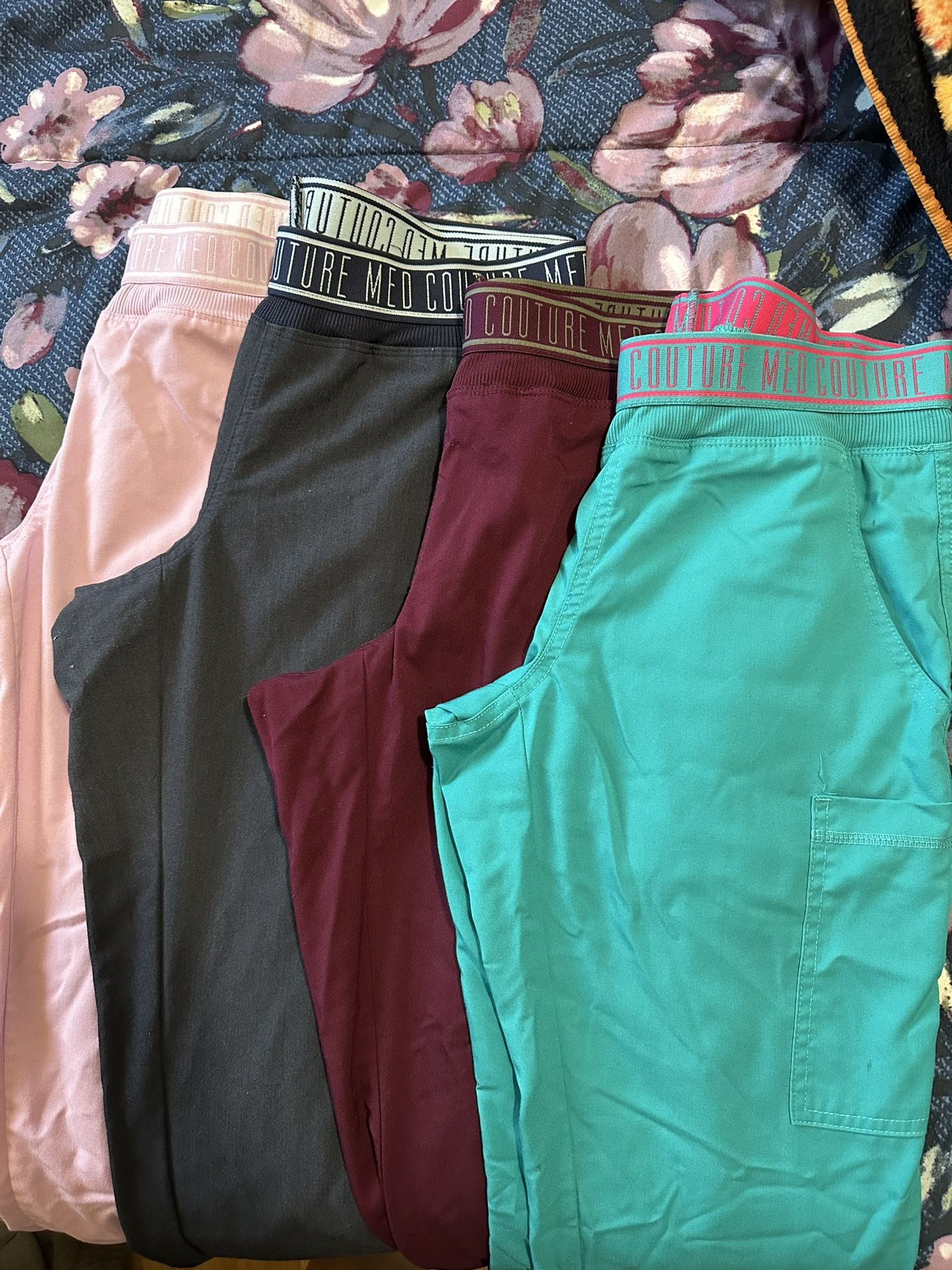 4 Pairs of Med Couture Scrub Pants Women’s