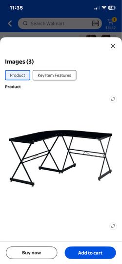 L Shaped Glass Desk