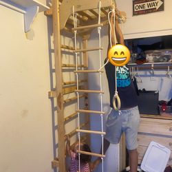 Swedish Ladder, Kids Climbing Gym, Slide & Swing!