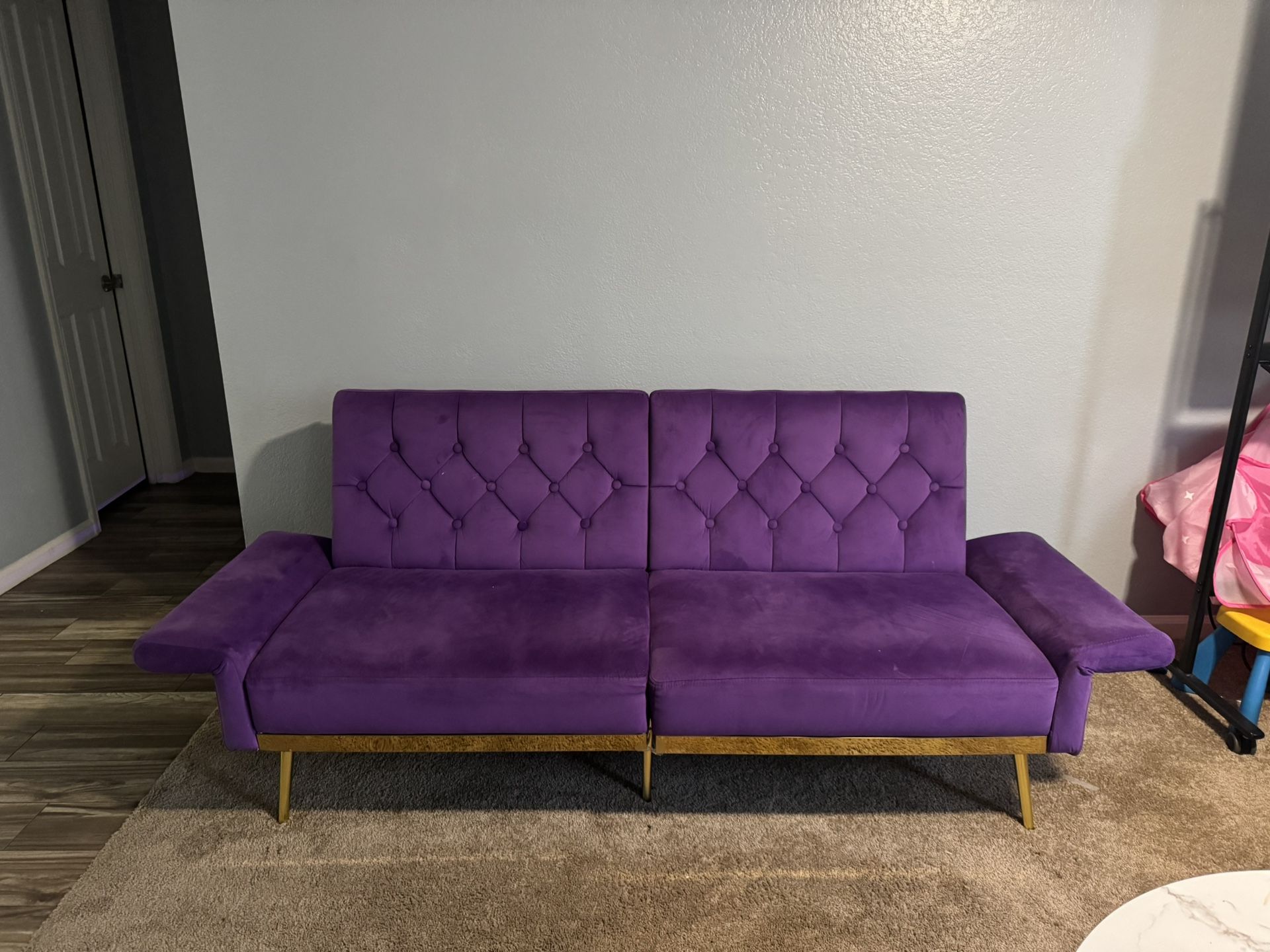 Adjustable Purple Futon
