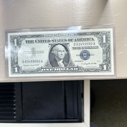 1957 A One Dollar Silver Certificate with Blue Seal