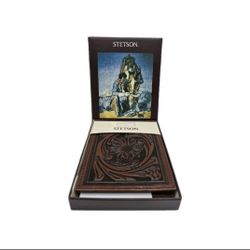 💰 Stetson Brown Bifold Leather Wallet Brand New In Box 💰