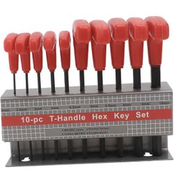 NUOBESTY 10-Piece T-Handle Key Set H10 Steel Wrenches Bracket Home Repair Tools for DIY Enthusiasts