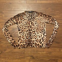 VTG Dolce & Gabbana Leopard Print Cardigan, Size: Small
