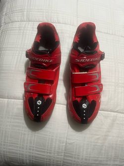 Sidebike Cycling Shoes Size 11 (EU 44) with SPD Cleats – Red – Good Condition