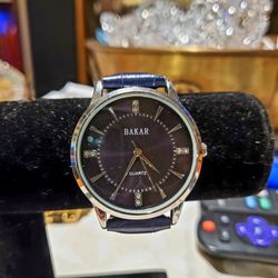 Men's Bakar Watch Leather Band New Battery