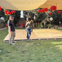 Wood pallets for a dance floor or event