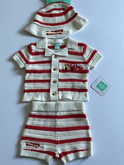 3-6M Baby Boy Disney Baby Cars Lightning McQueen Knit Short Outfit Set 3 Piece