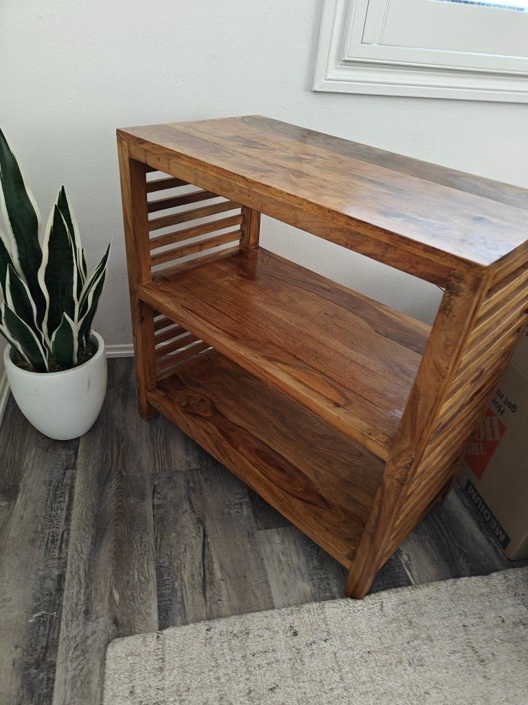 Nice! Solid Wood Teak? Table Side Table End Table Entry Table