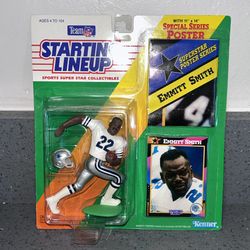1992 Kenner Starting Lineup Dallas Cowboys Emmitt Smith Brand New Sealed Poster