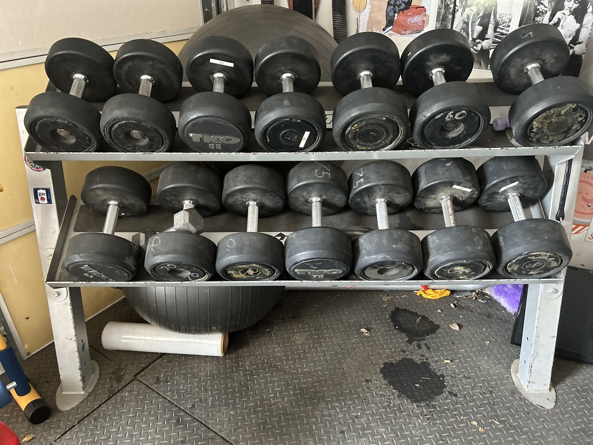 TKO DUMBBELL SET AND RACK $1400
