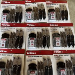 NEW Hyper Tough 4-Piece Folding Utility Knife Set – Sealed