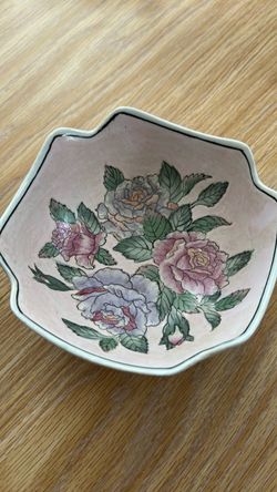 Vtg 1980s Toyo Bowl Coventry Garden Porcelain Decorative English Roses Dish