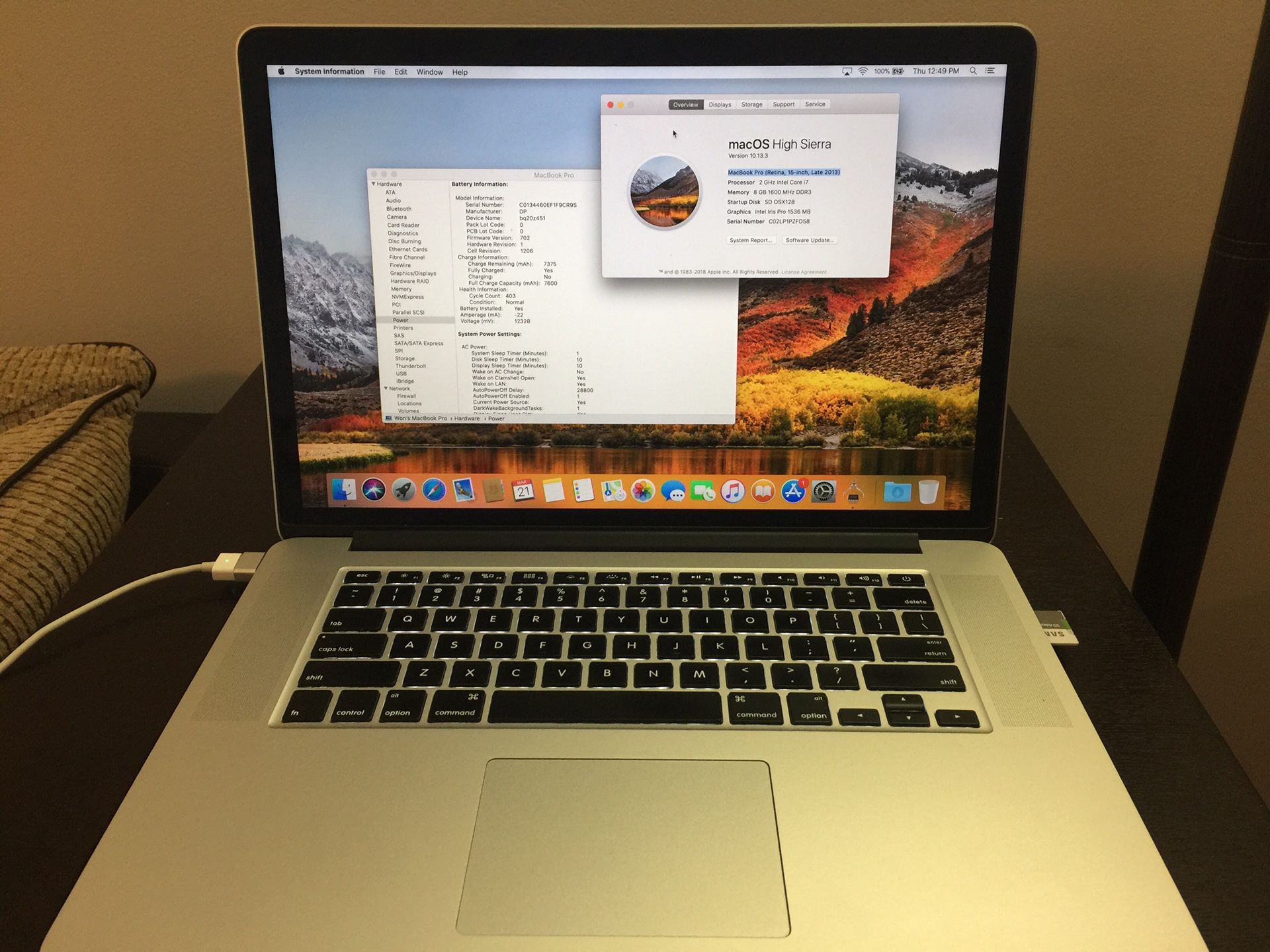 MacBook Pro 15 Retina Late 2013 8/500