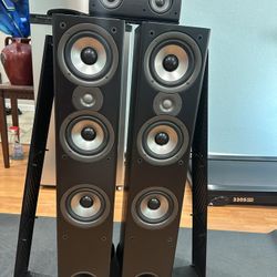 POLKAUDIO FLOORSTANDING SPEAKERS AND CENTER SPEAKER