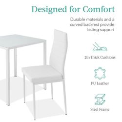3-piece glass dining set