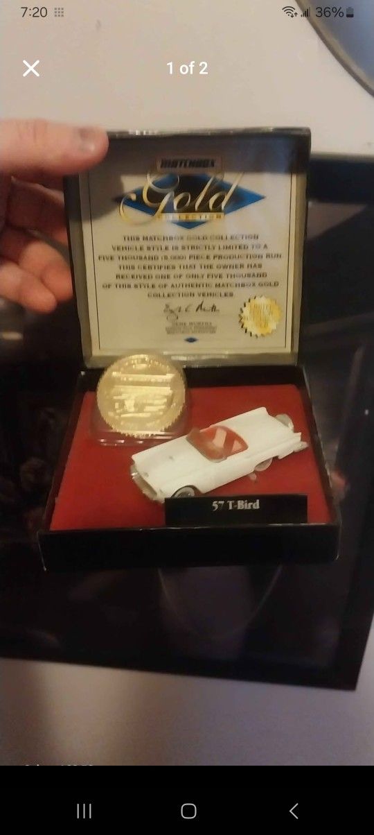 Gold Machcar Box Year 57 White Color Thunder Bird