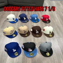 MLB New Era Los Angeles Dodgers Patch And Non Patch Múltiple Colors 59fifty Fitted Hats Size 7 1/8 