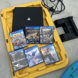 PS4, games, and charger