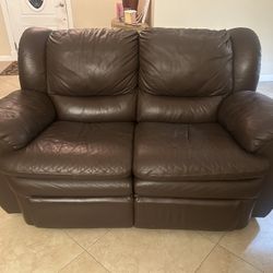 Free Leather Recliner Sofa Set 