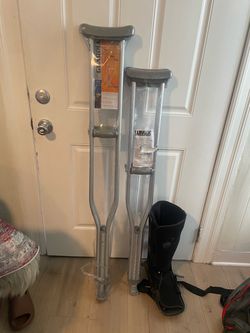 Crutches and boot
