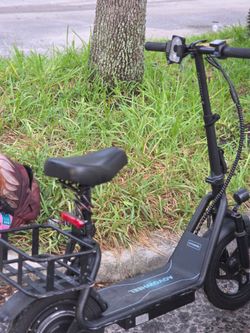 Aovowheel Electric Scooter with Seat and Basket