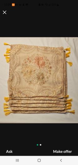 Brand New Set Of 6 - Tapestry Style Sparkly Decorative Pillow Cases - 17 x 17 in
