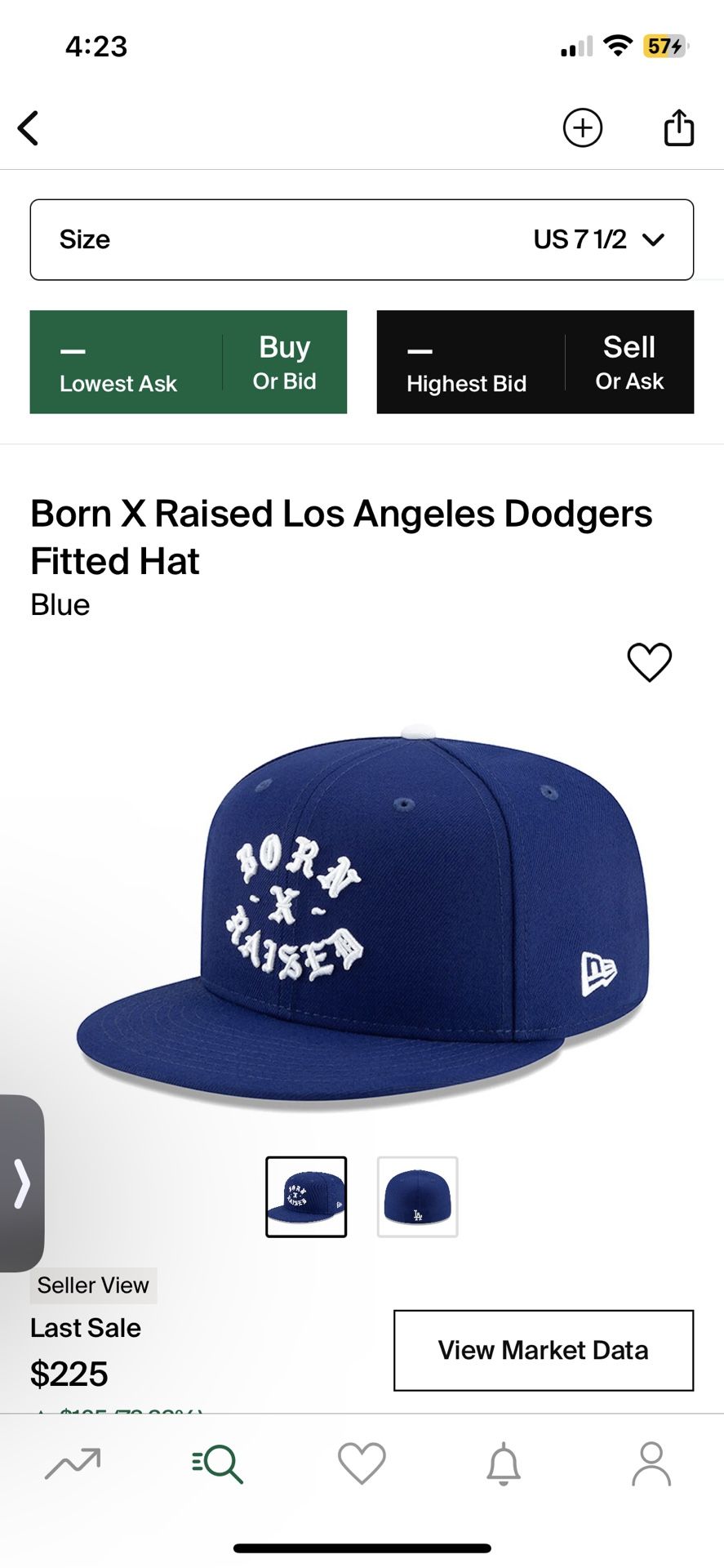 Born X Raised LA Dodgers Fitted Hat Size 7 1/2 for Sale in