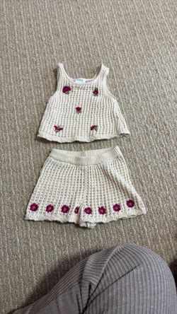 Zara Baby Girl 1 1/2 Year Old Knitted Top And Shorts. Will Sell Together As A Set, Bought Separately