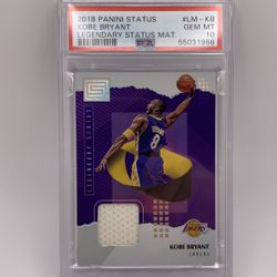 POP 2 Panini Kobe Bryant Legendary Status Materials Game-Worn Jersey Patch PSA 10 GEM MINT