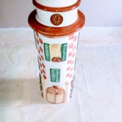 Vintage Majolica Ceramic Pasta Spaghetti Canister

