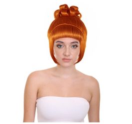 Adult Women's Animated Chignon Curly Lucy Updo Wig | Auburn Color | Capless Cap