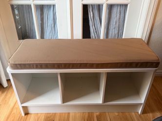 MUST SELL TODAY!! 3 section cubby storage with included cushion seat