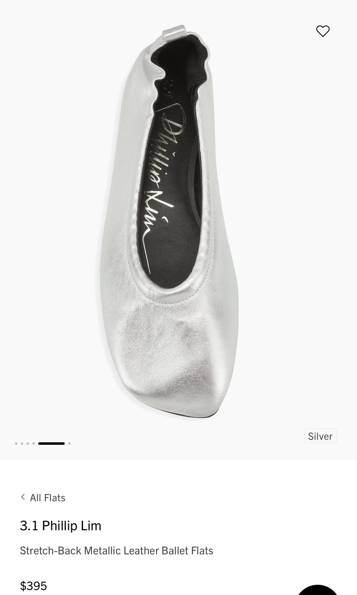 3.1 Phillip Lim Stretch-Back Metallic Leather Ballet Flats